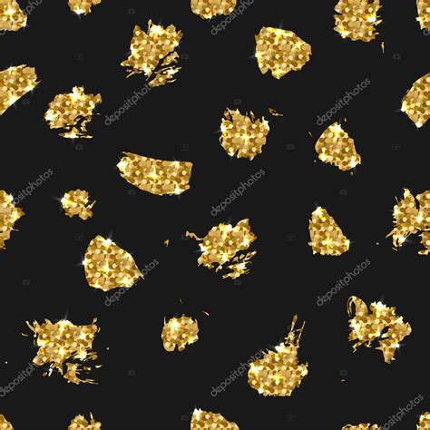 Golden Glitter Seamless Pattern Vector Background With Gold Glitter