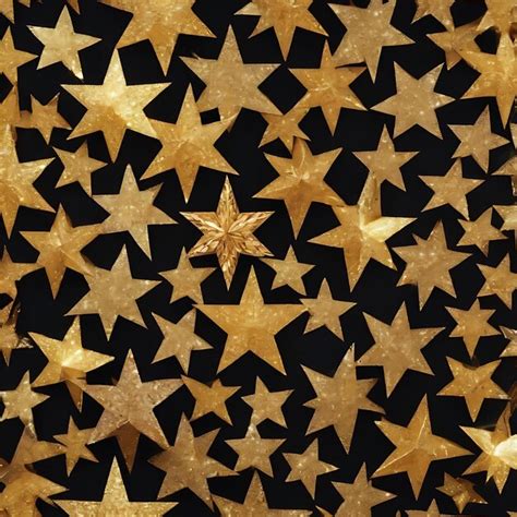 Premium Ai Image Shimmering Gold Star Patterned Background