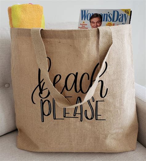 Beach Bag Personalized Burlap Bags Extra Large Beach Tote Bags Etsy