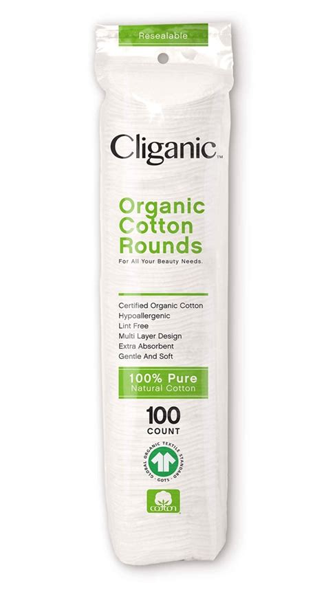 Cliganic Organic Cotton Rounds Pads Vitacost