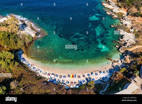 Luftdrohnenansicht Nordostküste mit Kanoni Mpataria und Pipitos Strand