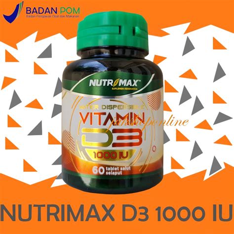 Jual Nutrimax Vitamin D3 1000 IU 60 Tabs Vitamin Tulang Gigi 1000IU