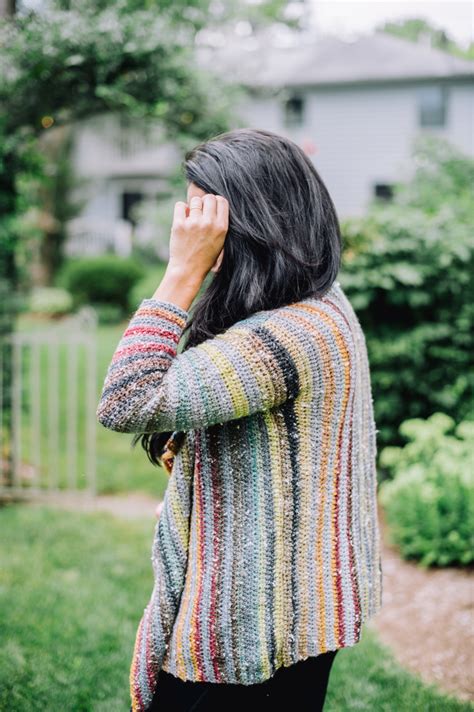 Spencer Striped Waterfall Cardigan I Like Crochet