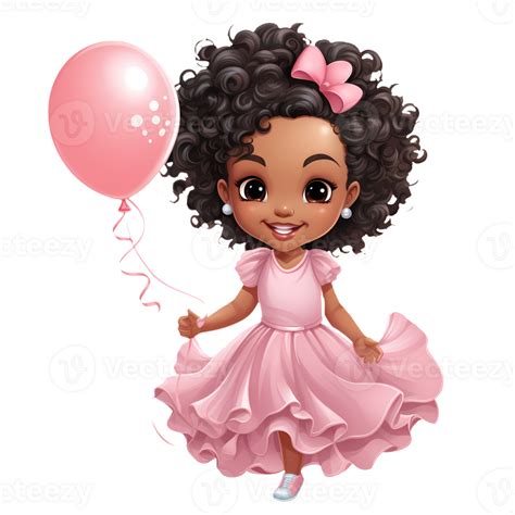 Cute Black Baby Girl Clipart Illustration Ai Generative 27238168 Png