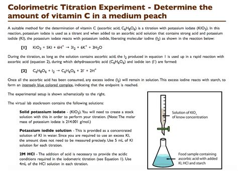 Colorimetric Titration Experiment Determining The Amount Of Vitamin C