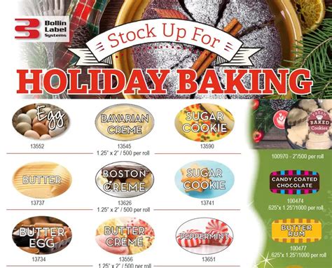 Bollin Label Holiday Baking Labels 2021 Robert D Elia Packaging