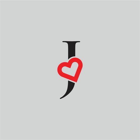 Logo Heart Letter J Beautiful Vector Love Logo Design J Love Outline Creative Letter Design