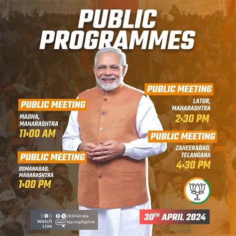 Pm Shri Narendra Modi S Public Meetings In Maharashtra Telangana On