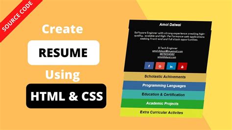 How To Create Resume CV Design Using HTML And CSS YouTube