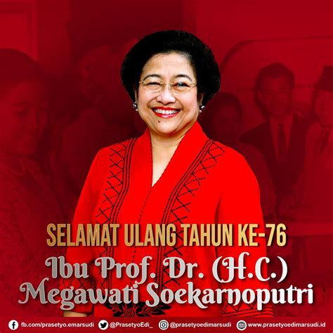 Selamat Ulang Tahun Ibu Prof Dr H C Hj Megawati Soekarnoputri