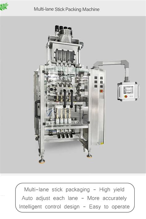 Automatic Multi Lane Powder Stick Sachet Packing Machine 2 Line Sugar