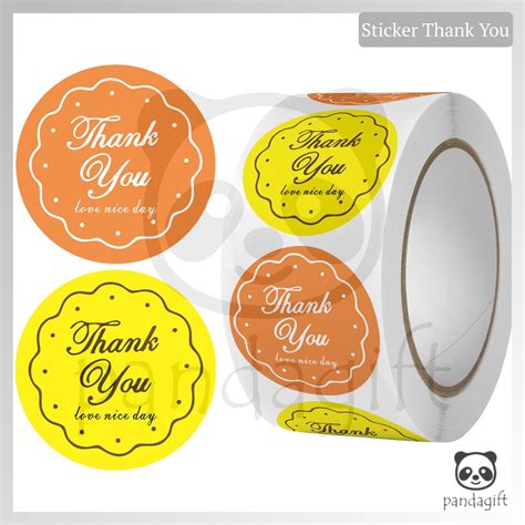 Jual Stiker Label Thank You Roll Isi 500 Pcs Stiker Terima Kasih