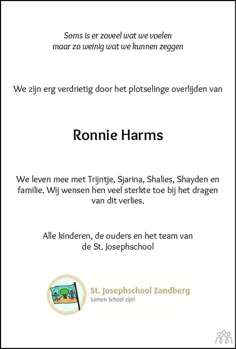 Ronnie Harms Overlijdensbericht En Condoleances Mensenlinq Nl