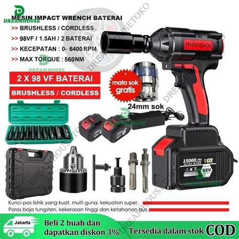 Jual Mesin Impact Baterai Cordless Impact Wrench BRUSHLESS SUNC TOOLS