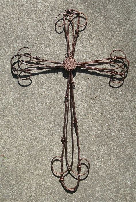 Hand Crafted Barbed Wire Wall Cross Barbed Wire Art Barb Wire Crafts