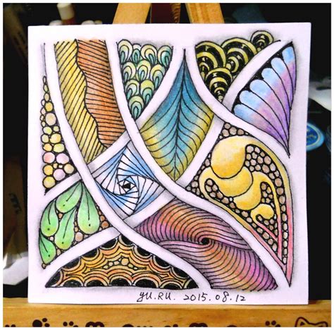 an art card with colorful designs on it