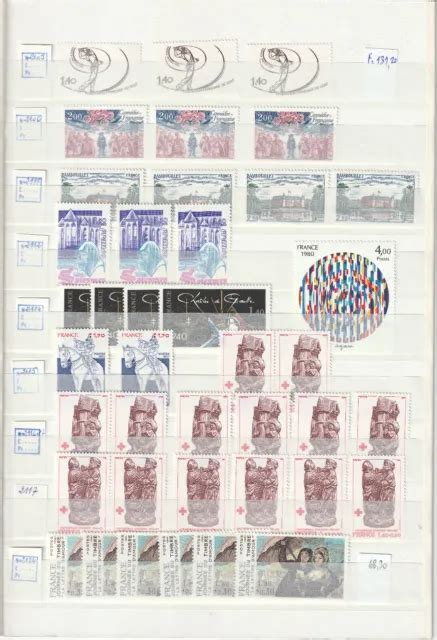 Lot De Timbres Neufs Sans Charni Re De France Sur Pages Faciale