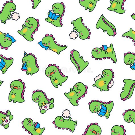 Kawaii Dino Pattern Stock Illustrations 261 Kawaii Dino Pattern Stock