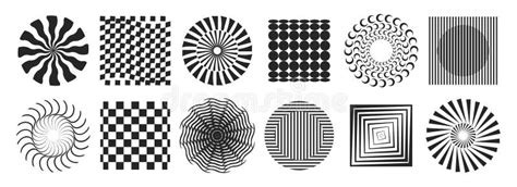 Optical Geometric Shape With Motion Effect Stock Vector Illustration