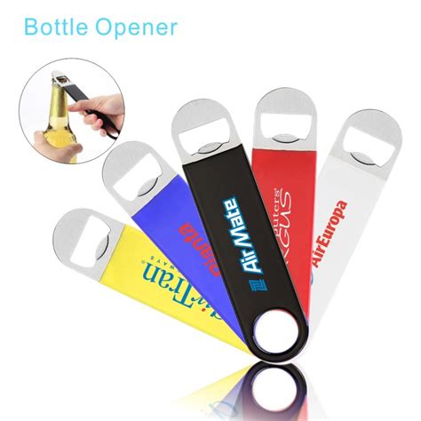 SBO03 Vinyl Wrapped Paddle Bottle Opener Heavy Duty Stainless Steel