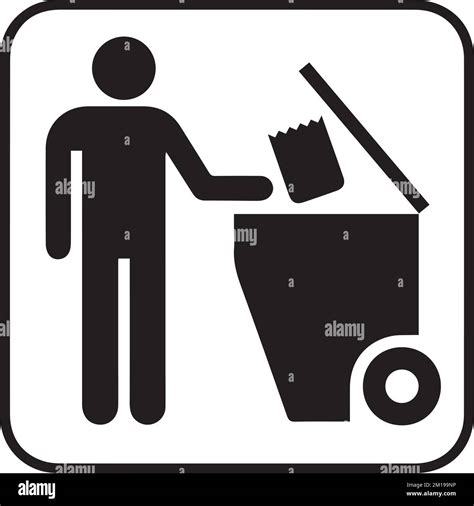 Litter Sign Symbol Rubbish Bins Waste Paper Baskets Recycling Symbol