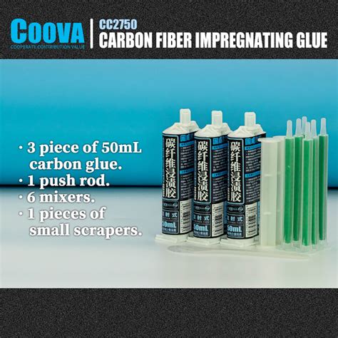 C2750 COOVA Carbon Fiber Kit DIY With Resin Transparent Epoxi Resin For ...