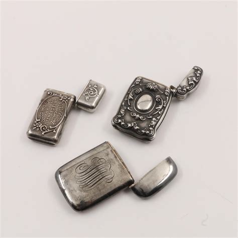 Three Antique Sterling Silver Vesta Cases Ebth