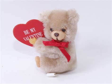 Be My Valentine Love Heart Bear Animal Flocked Pencil Topper