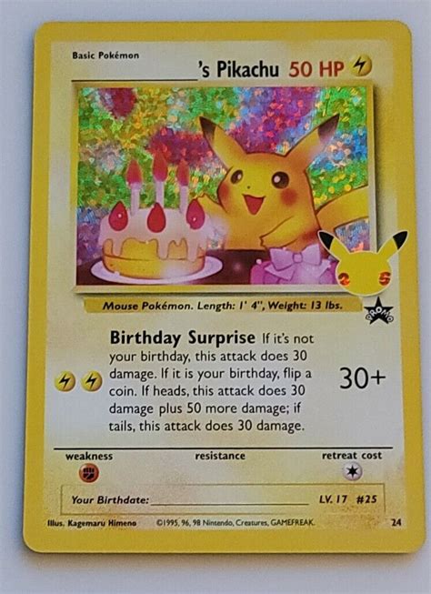 Mavin | Birthday Pikachu Pokemon Celebrations Card