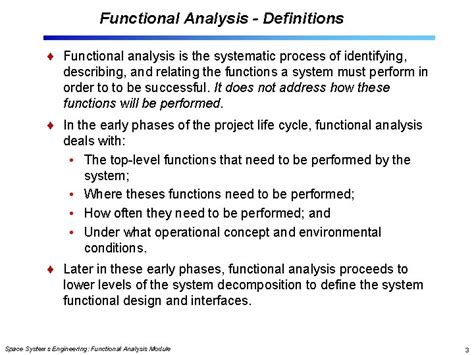 Functional Analysis Module Space Systems Engineering Version 1