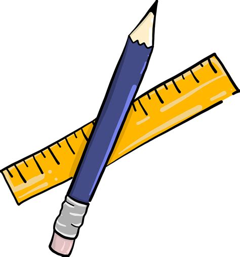 Ruler and pencil, illustration, vector on white background 13720019 ...