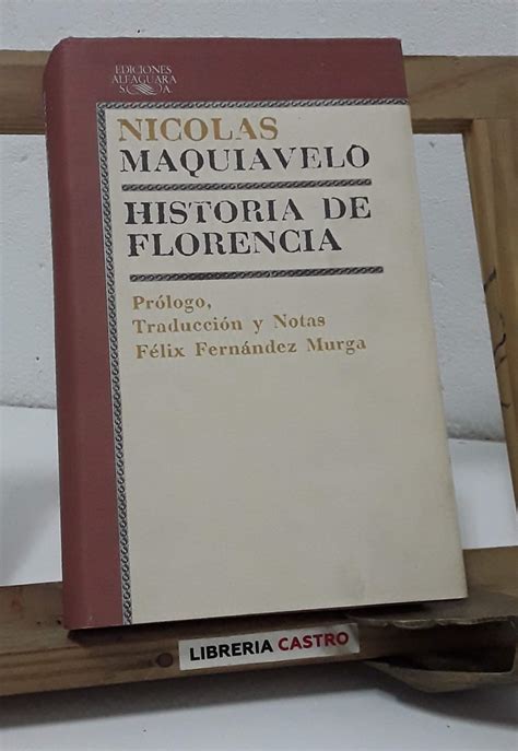 Historia de Florencia by Nicolás Maquiavelo Librería Castro