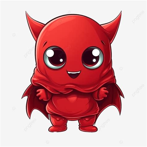 Cute Red Monster In Halloween Ghost Costume Cartoon Illustration Cute