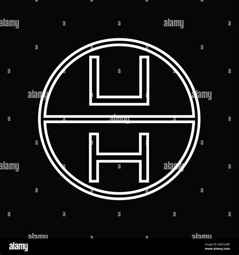 Hu Logo Monogram Abstract Inside Circle Stripe Vector Images Design