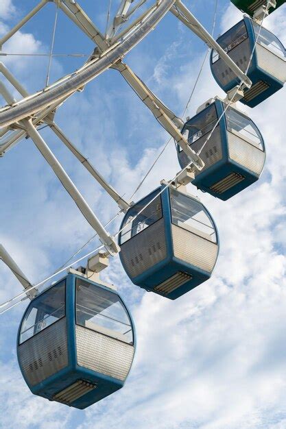 Premium Photo Closeup Of Colorful Cabins Of Giant Ferris Wheel In