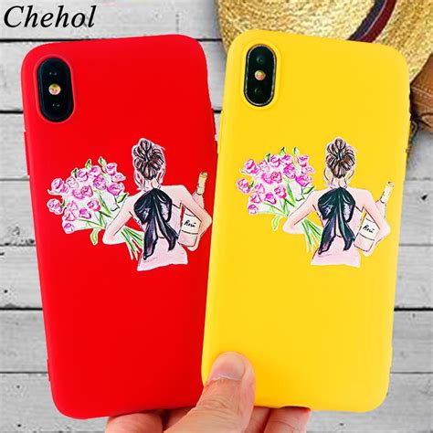 Chehol Phone Cases For Iphone X Xs Max Xr 6s 7 8 Plus Beautiful Girls Soft Silicone Back Case