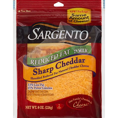 Sargento Reduced Fat Sharp Cheddar Shredded Cheese 8 Oz Bag Casey S