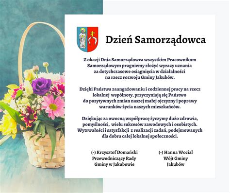 27 maja Dzień Samorządowca Gmina Jakubów