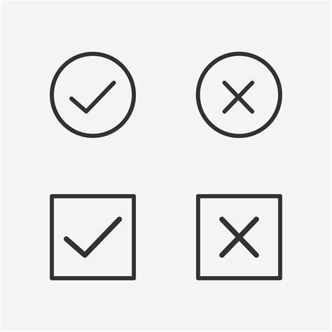 Check And Wrong Icons Set Of Check Marks Vector Art At Vecteezy