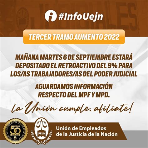 Tercer Tramo Aumento 2022 Uejn Unión De Empleados De La Justicia De