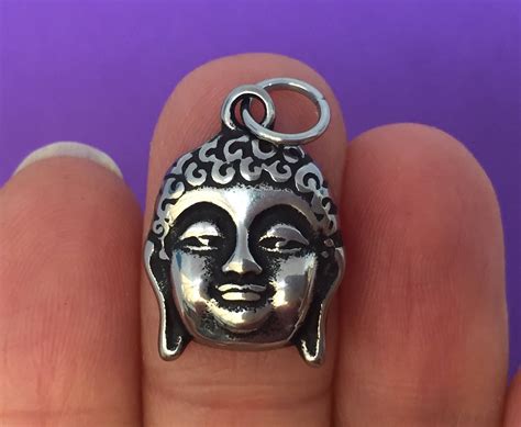 1 Buddha Head Pendant Stainless Steel SS08 Etsy Buddha Head Buddha