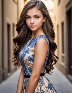 Female Brunette Peek A Boo Highlights Hairstyle Adult Beautiful Dress Free Face Swap ID 1911201