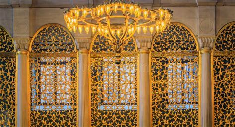 Interior Of Hagia Sophia Grand Mosque Floral Gold Arch In Istanbul