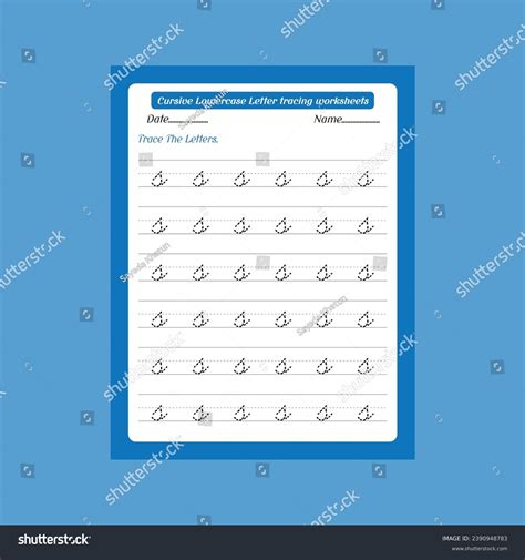 Cursive Letter Tracing Worksheets Kids Stock Illustration 2390948783 | Shutterstock