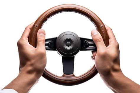 Premium AI Image White Isolated Hands Gripping Steering Wheel