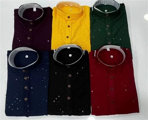 Men S Lucknowi Kurta For Wholsale Only At Rs 450 Piece Men Chikankari