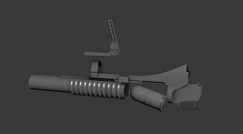 3d M203 Grenade Launcher Model