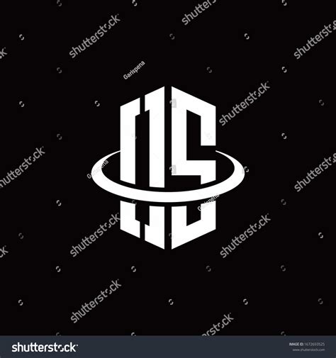 Os Monogram Logo Hexagon Style Surrounded Stock Vector Royalty Free