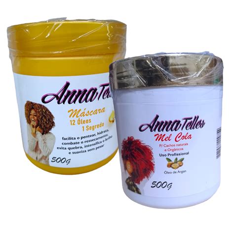 Máscara 12 Óleos Mel Cola 500g Argan Anna Telles