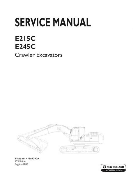 Manual De Servicio En Pdf De La Excavadora De Orugas New Holland E215C